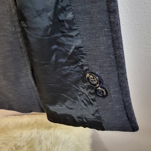 ❤️ Anne Klein Double Breasted Wool Blend Full Length Trench Coat - Picture 5 of 10